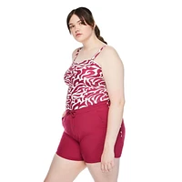 George Plus Women's Ruched Tankini, Sizes 1X-3X