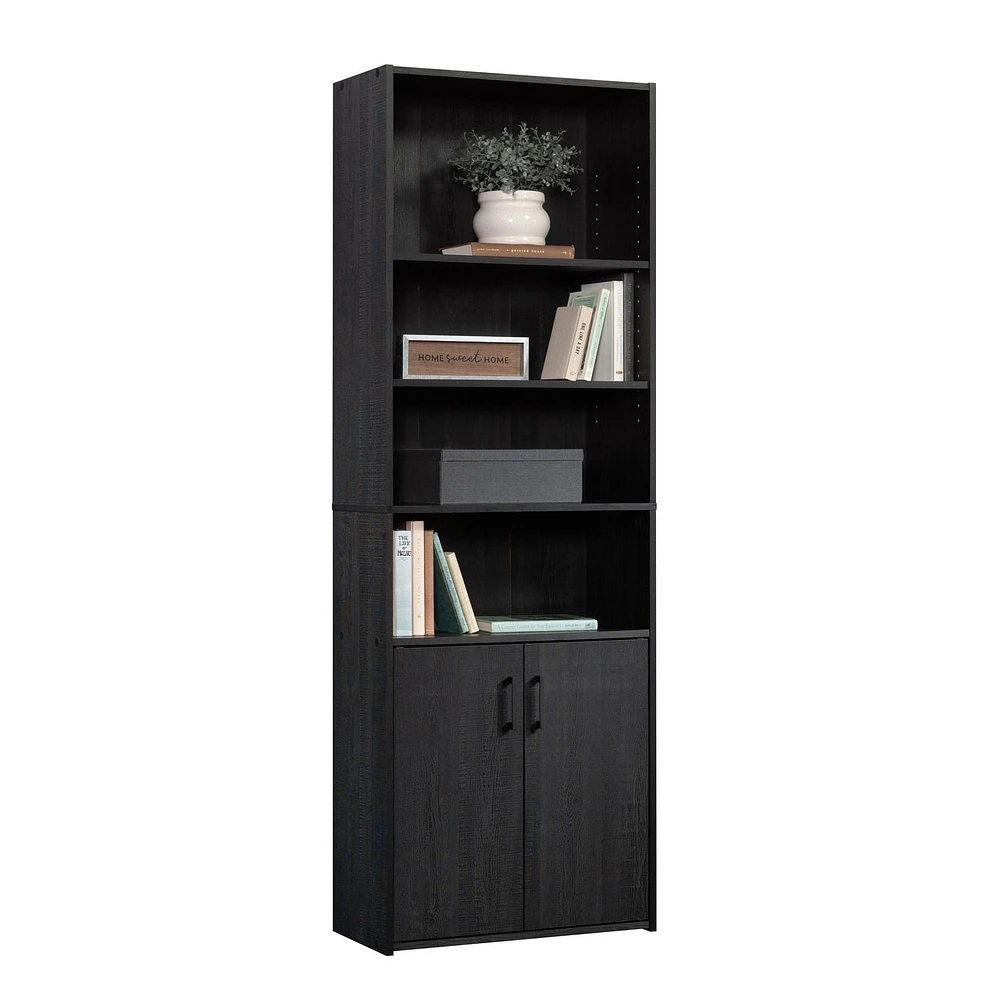 Mainstays Traditional 5 Shelf Bookcase with Doors