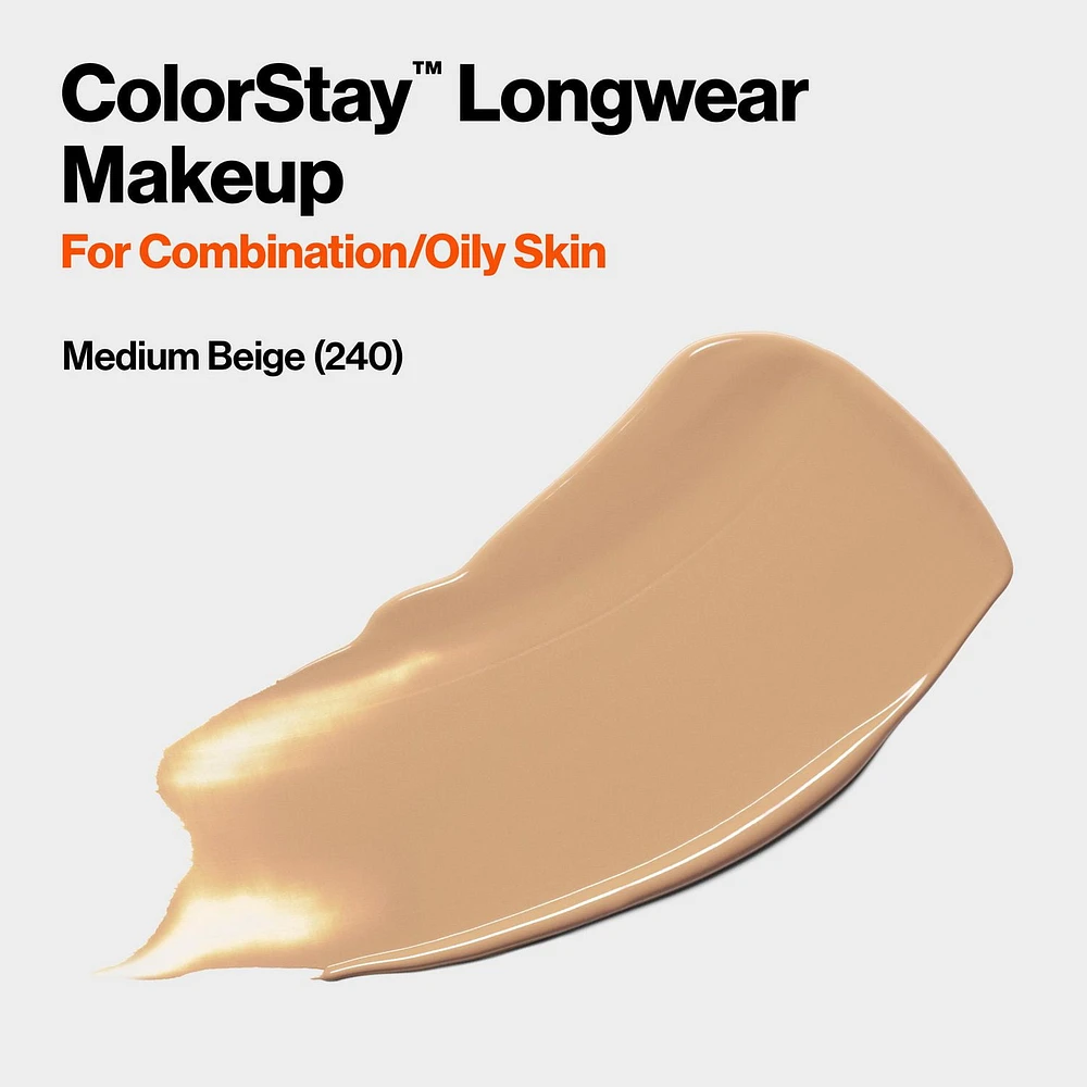 Fond de teint longue tenue Revlon Colorstay™ pour peaux mixtes à grasses, 30 ml Couvrance mi-mate FPS 15