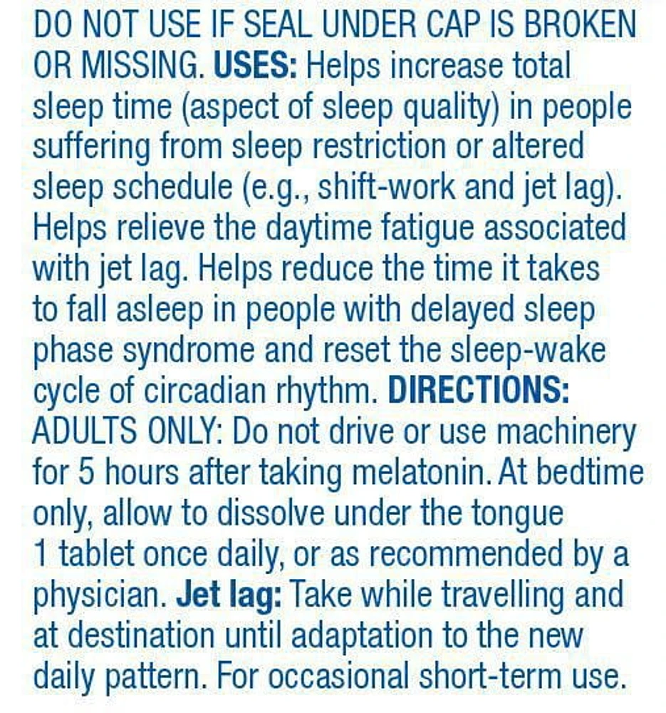 Equate Maximum Strength Melatonin 10 mg, 90 Sublingual Tablets