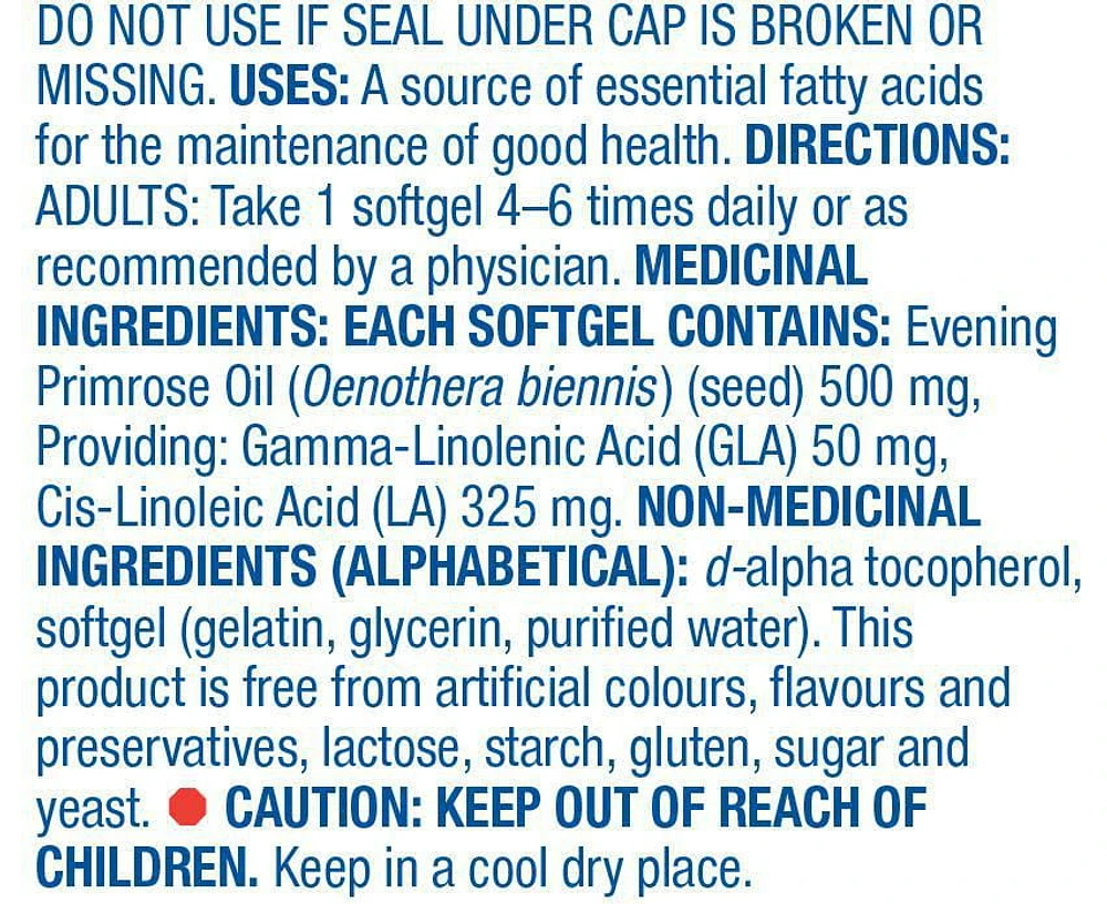 Equate Evening Primrose Oil 500mg, 180 Softgels