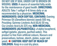 Equate Evening Primrose Oil 500mg, 180 Softgels