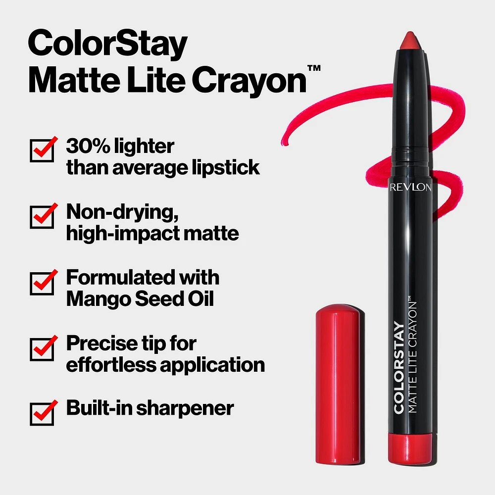 Rouge à lèvres léger Revlon ColorStay Matte Lite Crayon, 1,4 g 0,049 une fois