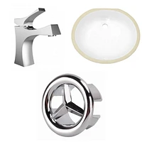 American Imaginations -in. W CSA Oval Bathroom Undermount Sink Set In White