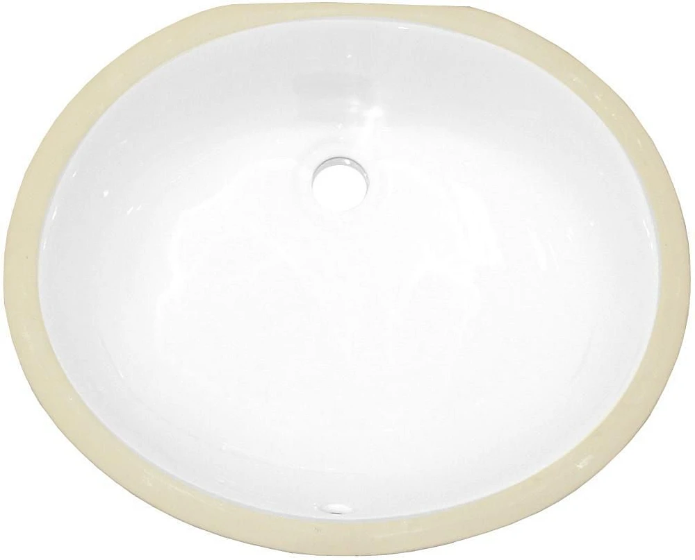 American Imaginations -in. W CSA Oval Bathroom Undermount Sink Set In White