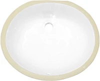 American Imaginations -in. W CSA Oval Bathroom Undermount Sink Set In White