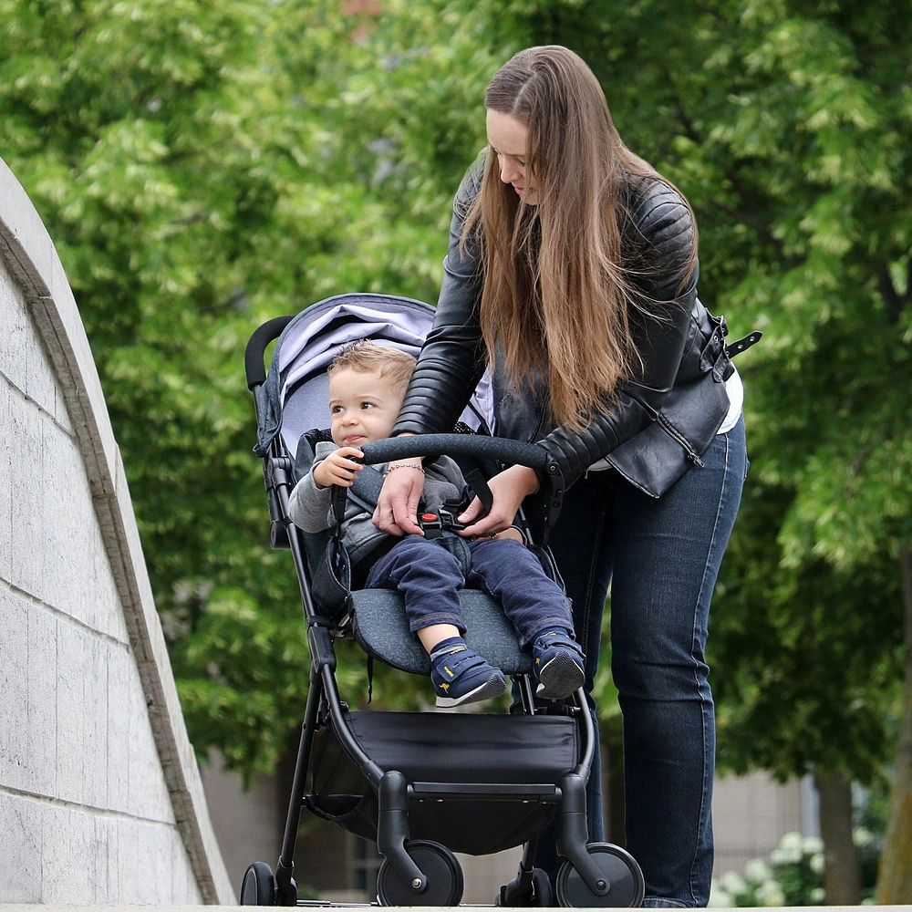 Bily Compact Easy-Fold Stroller - Heathered Grey