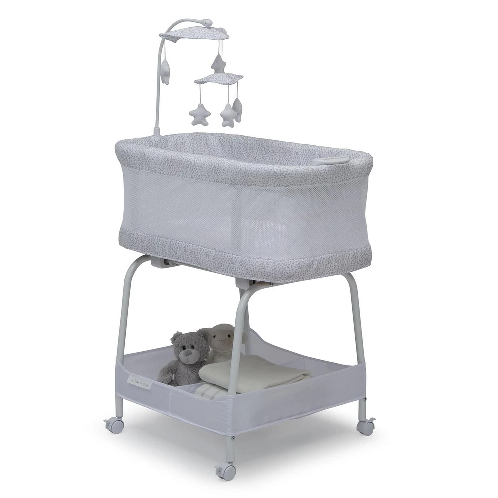 Delta Children Sweet Breeze Bassinet with Airflow Mesh, Alloy