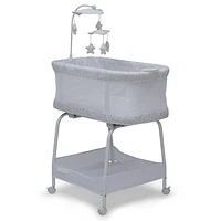 Delta Children Sweet Breeze Bassinet with Airflow Mesh, Alloy