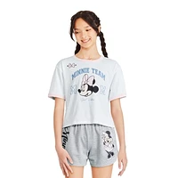 Disney Girls' Minnie Mouse Ringer Tee, Sizes XS-XL