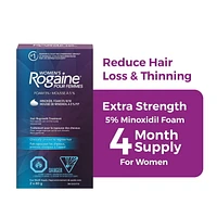 Rogaine Hair Growth Treatment for Women, Daily Hair Loss & Thinning Treatment, 5% Minoxidil Foam - 4 Month Supply, 2x 60 grams., 2 x 60 g