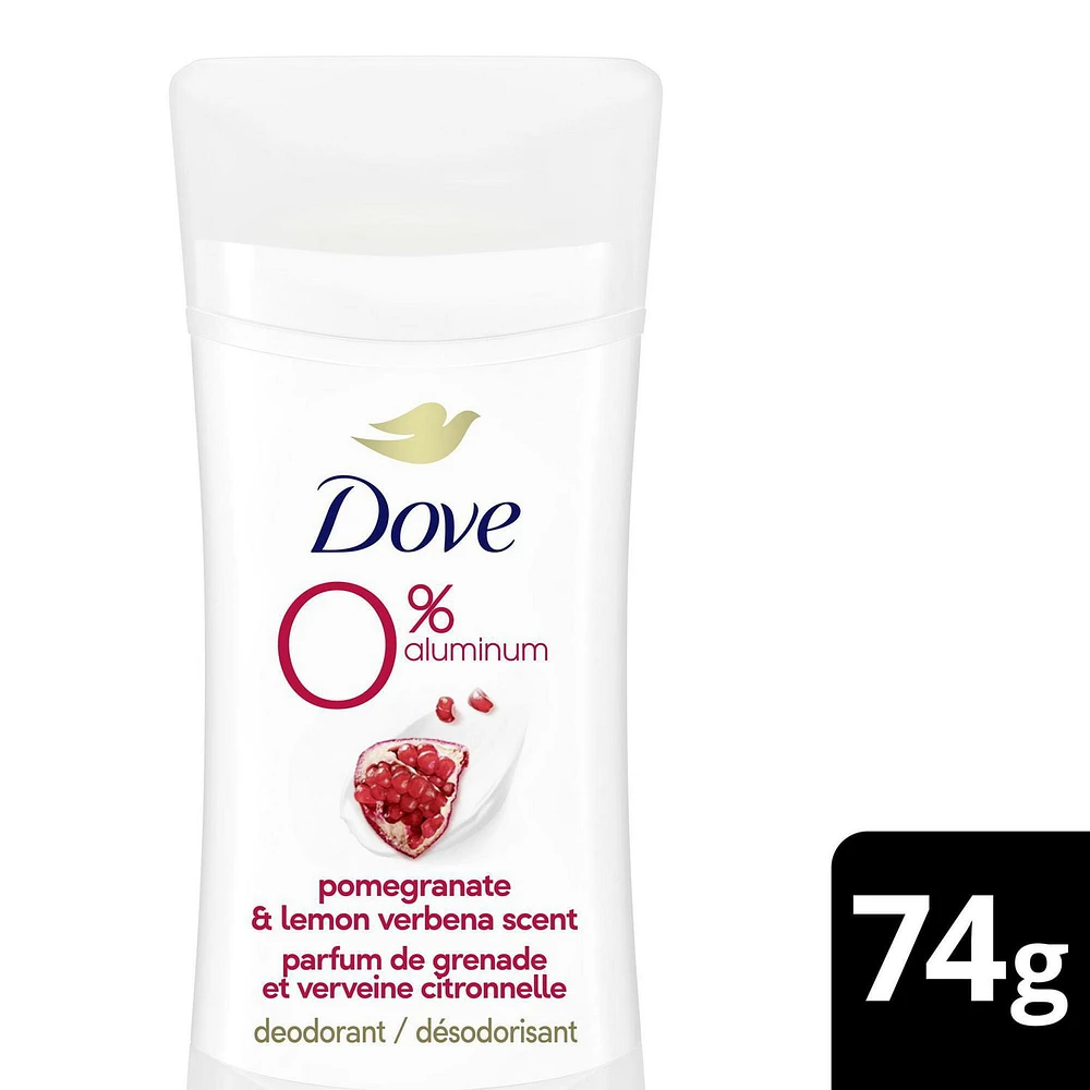 Dove 0% AluminumPomegranate and Lemon Verbena Deodorant Stick, 74 g