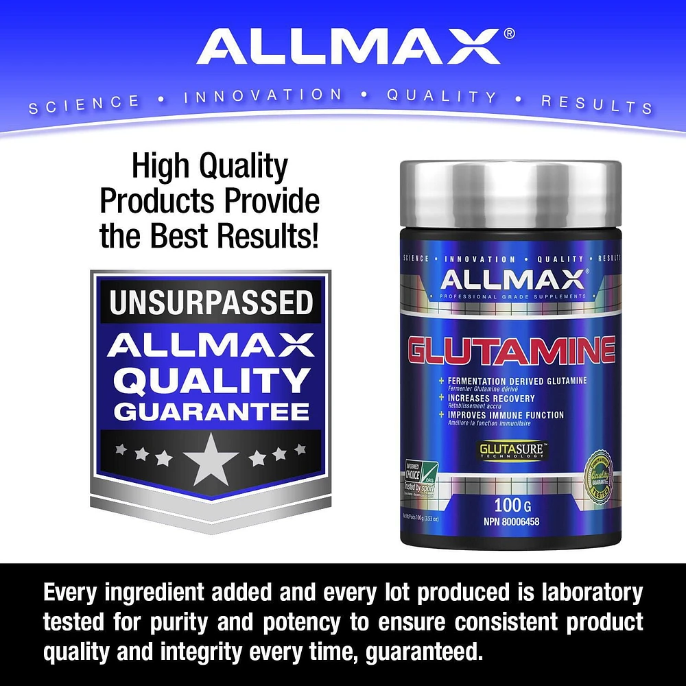 ALLMAX Glutamine en poudre format 100 g