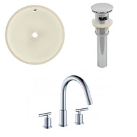 American Imaginations 16-in. W Round Bathroom Undermount Sink Set In Biscuit