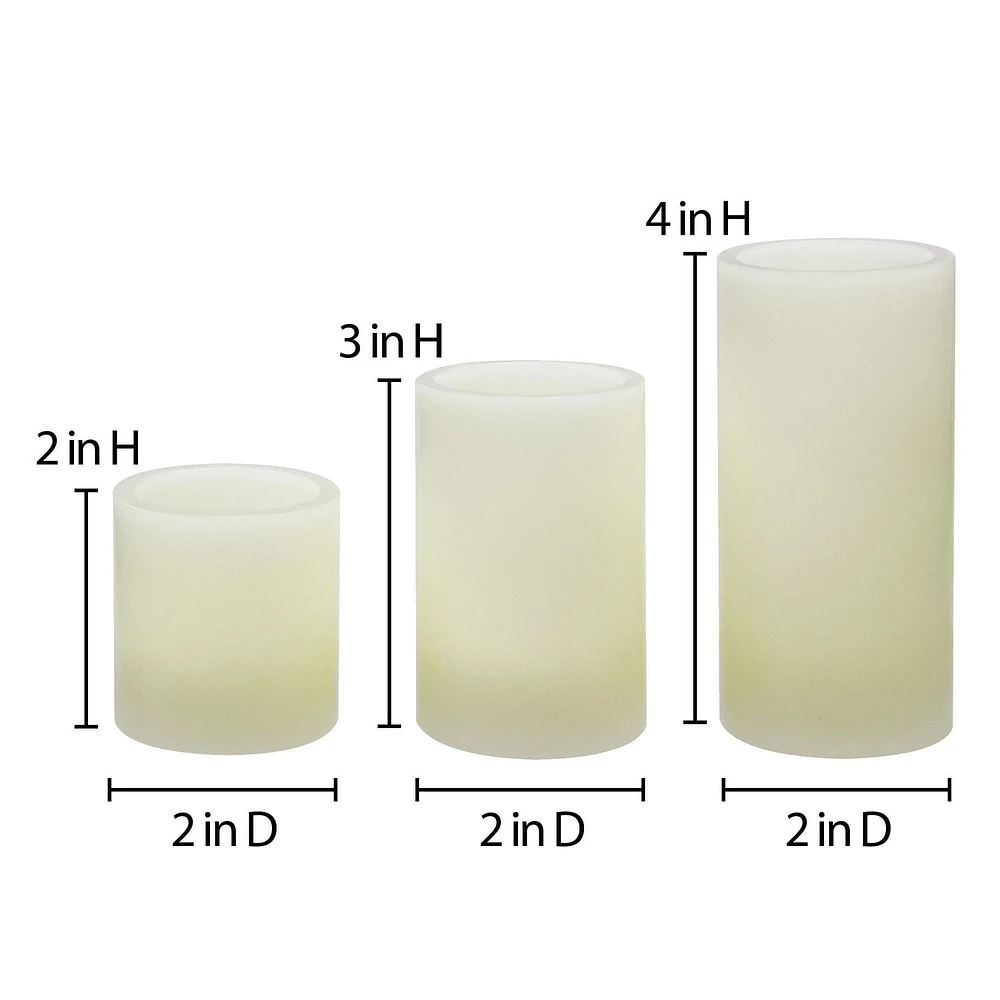 Mainstays Unscented LED Mini Wax Pillar Candles, Pack of 3