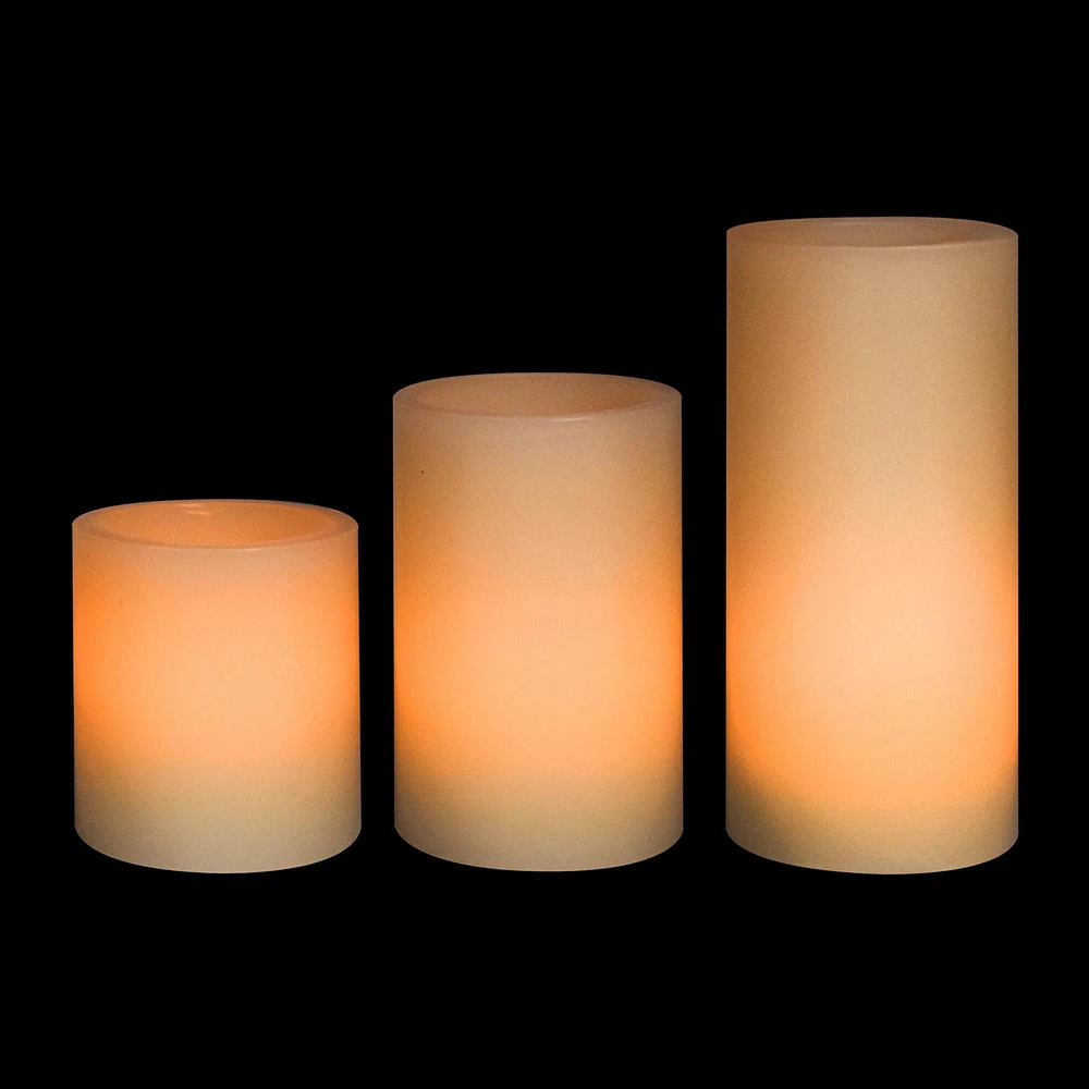 Mainstays Unscented LED Mini Wax Pillar Candles, Pack of 3