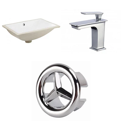 American Imaginations 18.25-in. W CUPC Rectangle Bathroom Undermount Sink Set In White - Chrome Hardware AI-26799