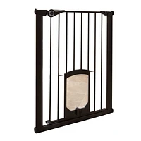 Barrière haute Passage pour animaux avec chatière de North States™ Mypet™ - Bronze mat