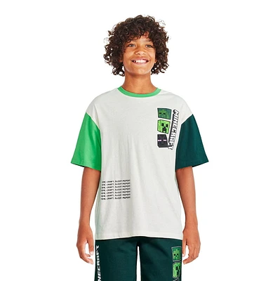 T-shirt à blocs de couleurs Minecraft pour garçons