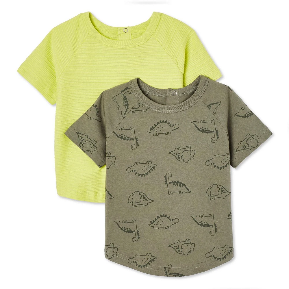 Lot de 2 t-shirts à manches raglan George pour petits garçons Tailles 2T-5T