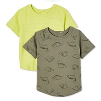 Lot de 2 t-shirts à manches raglan George pour petits garçons Tailles 2T-5T