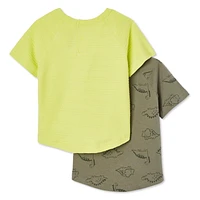 Lot de 2 t-shirts à manches raglan George pour petits garçons Tailles 2T-5T