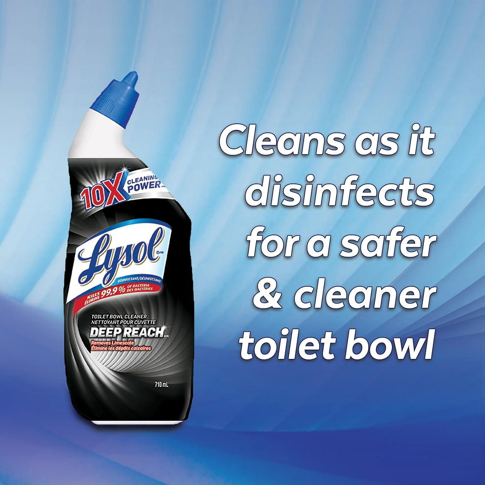 Lysol Bathroom Cleaning- Toilet Bowl Cleaner, Deep Reach, Removes Limescale, 710 mL