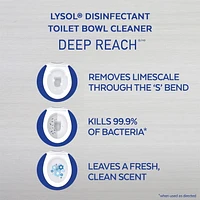 Lysol Bathroom Cleaning- Toilet Bowl Cleaner, Deep Reach, Removes Limescale, 710 mL