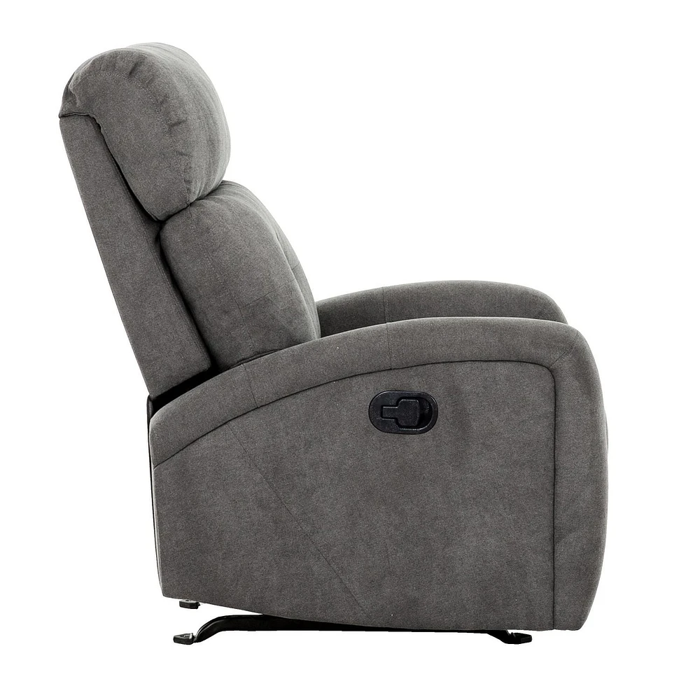 Josephine 38 in. Dark Grey Manual Rocker Recliner