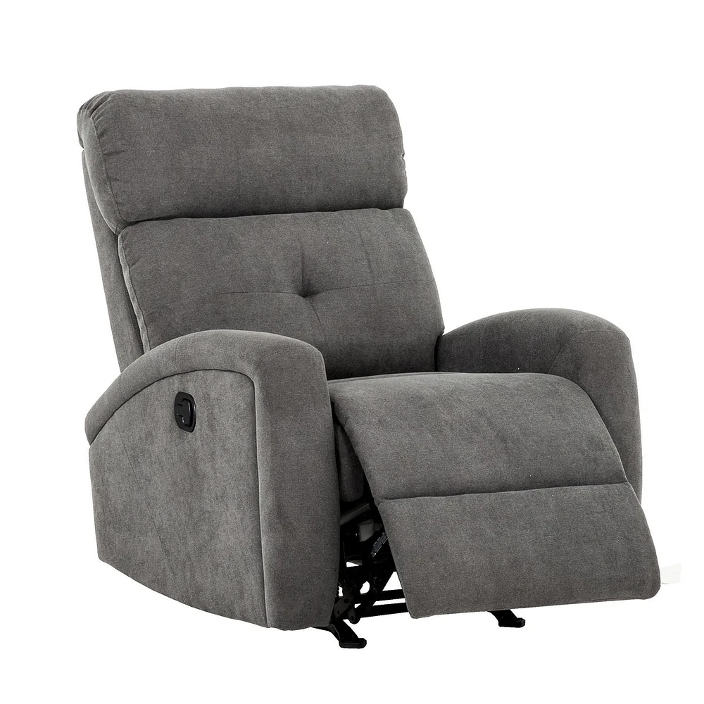 Josephine 38 in. Dark Grey Manual Rocker Recliner