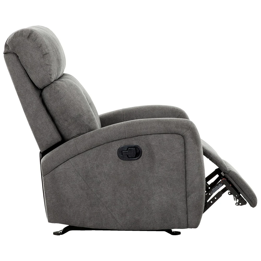 Josephine 38 in. Dark Grey Manual Rocker Recliner