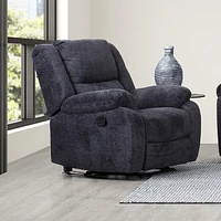 Arthur 40 in. Manual Rocker Recliner in Midnight Fabric