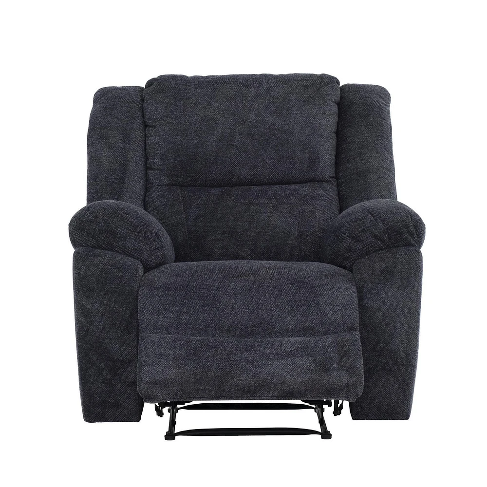 Arthur 40 in. Manual Rocker Recliner in Midnight Fabric