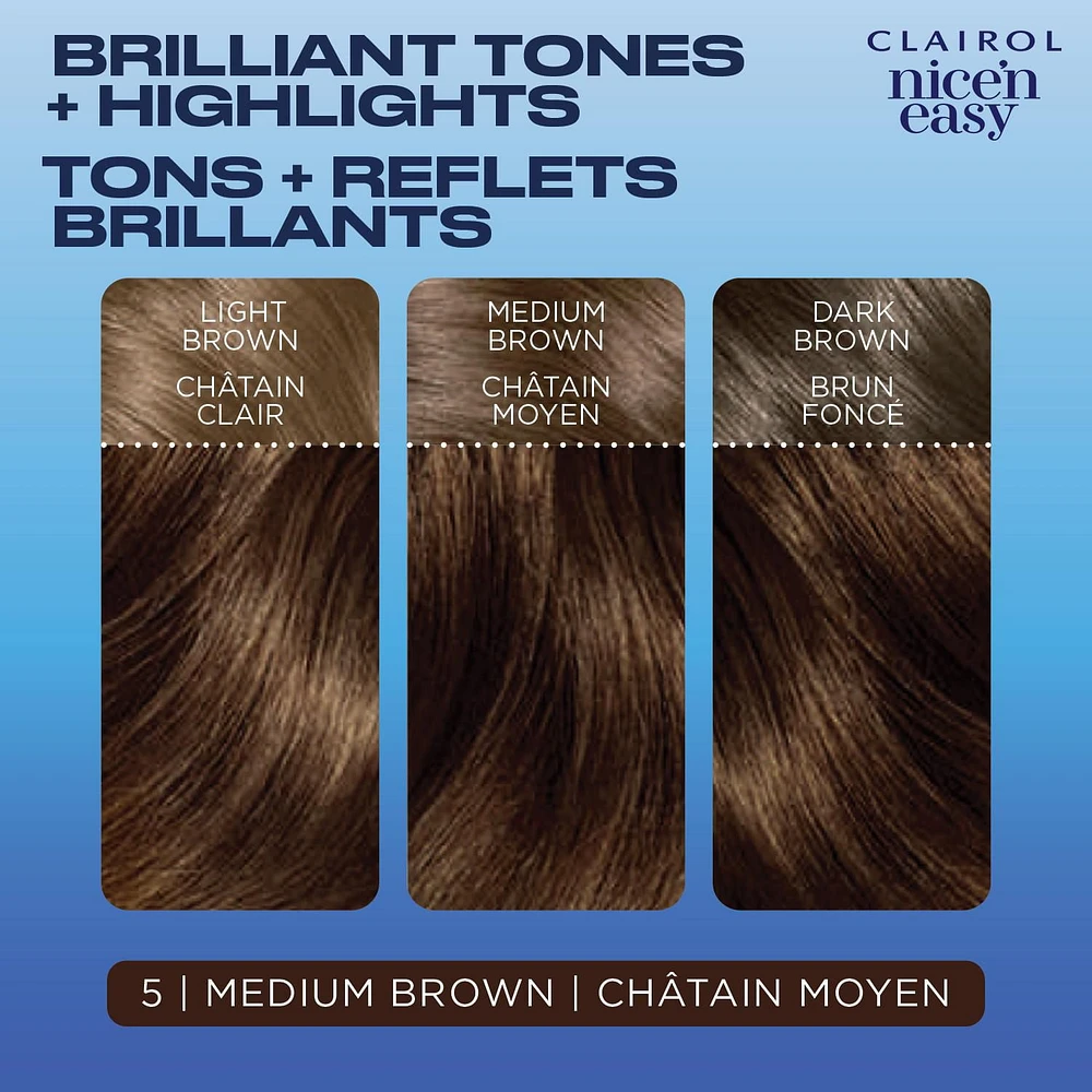 Coloration permanente Clairol Nice'n Easy Couverture Des Cheveux Gris À 100
