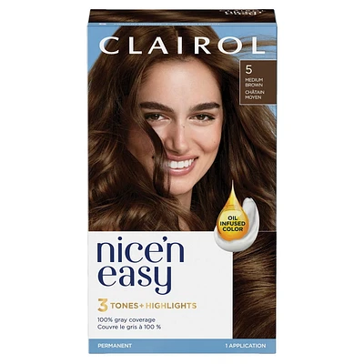 Coloration permanente Clairol Nice'n Easy Couverture Des Cheveux Gris À 100