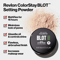 Revlon ColorStay Blot Setting Powder, Matte Finish, Longwear, 15g, 15 g