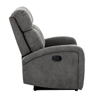 Josephine 53 in. Dark Grey Upholstered 2 Seater Reclining Loveseat