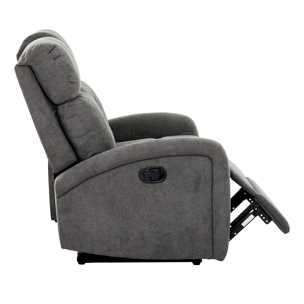 Josephine 53 in. Dark Grey Upholstered 2 Seater Reclining Loveseat