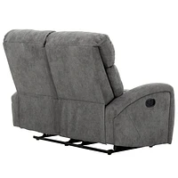 Josephine 53 in. Dark Grey Upholstered 2 Seater Reclining Loveseat