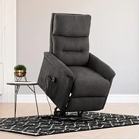 Elsie Espresso Upholstered Power Lift Chair with Wired Remote