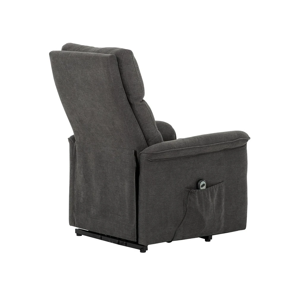 Elsie Espresso Upholstered Power Lift Chair with Wired Remote