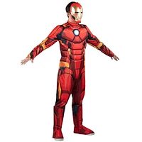 MARVEL Adult Iron Man Costume - Padded Jumpsuit and 3D Plastic Mask