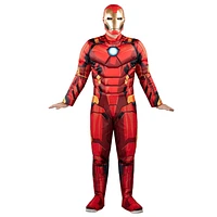 MARVEL Adult Iron Man Costume - Padded Jumpsuit and 3D Plastic Mask