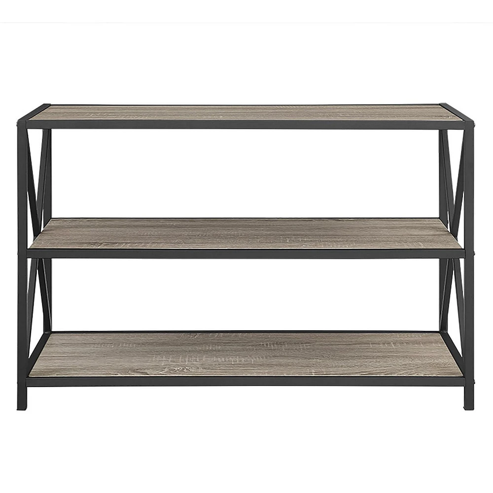 Manor Park 2 Shelf Industrial Wood Bookcase, 40"