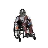 STAR WARS Adaptive The Mandalorian Youth Costume - Printed Jumpsuit with Tube Access, Roomier Legs, and 3D Plastic Mask