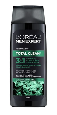 L'Oréal Paris Men Expert, Total Clean, Shampoing 3 en 1, 89 Ml 89 ml