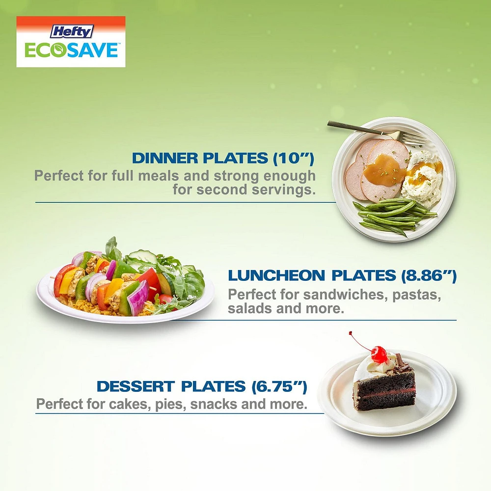 Hefty ECOSAVE Assiettes à dîner 25,4cm 20un Hefty ECOSAVE Assiettes à dîner 25,4cm 20uni