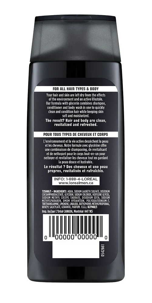 L'Oréal Paris Men Expert, Total Clean, Shampoing 3 en 1, 89 Ml 89 ml
