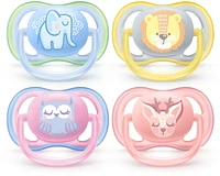 Philips Avent Ultra Air Pacifier 0-6m, elephant/owl decos, mixed case, 2 pack, SCF085/05