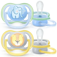 Philips Avent Ultra Air Pacifier 0-6m, elephant/owl decos, mixed case, 2 pack, SCF085/05